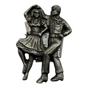 Vintage Bolo Tie Clip – Square‎ Dance Couple Design, Western Style Men’s